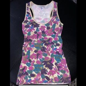Guess Marciano M stretch floral ruched side tank